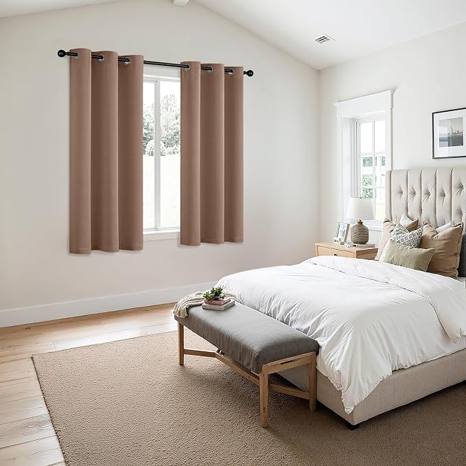 MIULEE Blackout Curtains for Bedroom 2 Panels 40 x 45 Inch Long Cappuccino | - Image 6