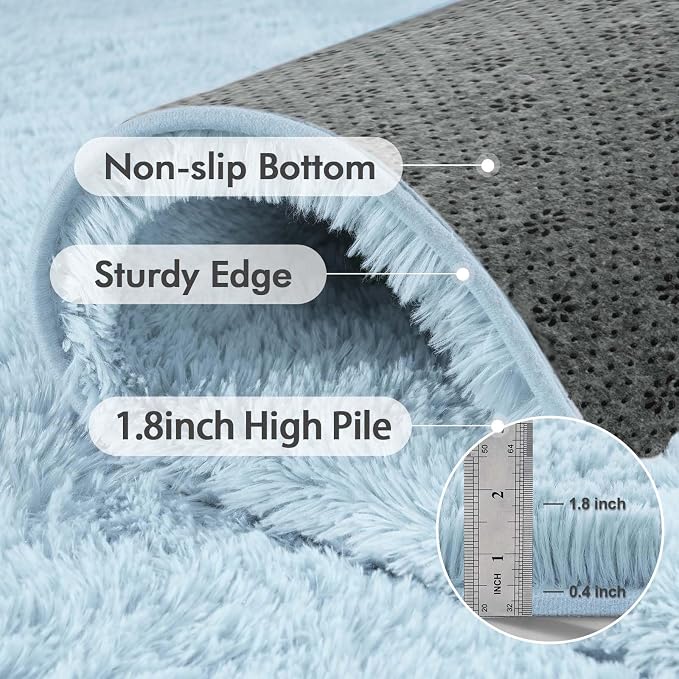 4x6 Ft Shag Rugs for Bedroom Living Room, Ultra Soft Fluffy Furry Area Rugs for - Image 5