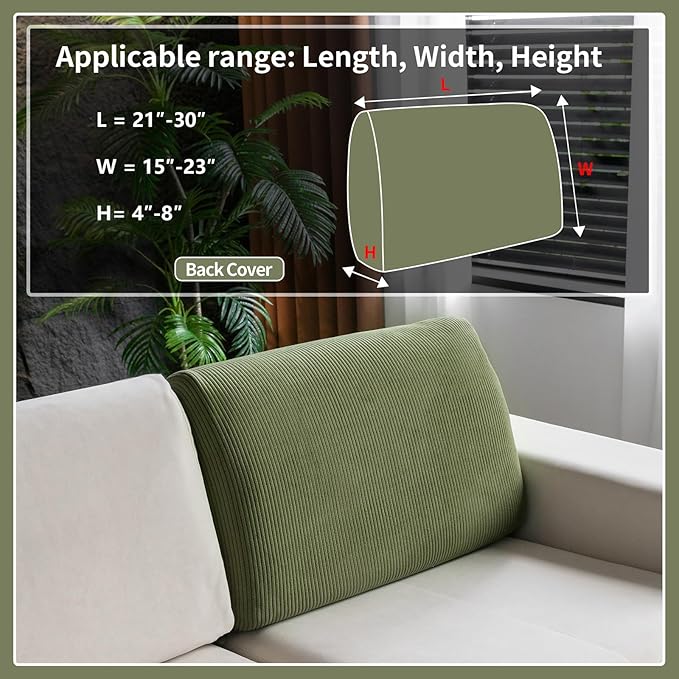 OHSIO Sectional Couch Covers, Wear Resistant Stretch Sofa Covers Washable Soft - Image 2