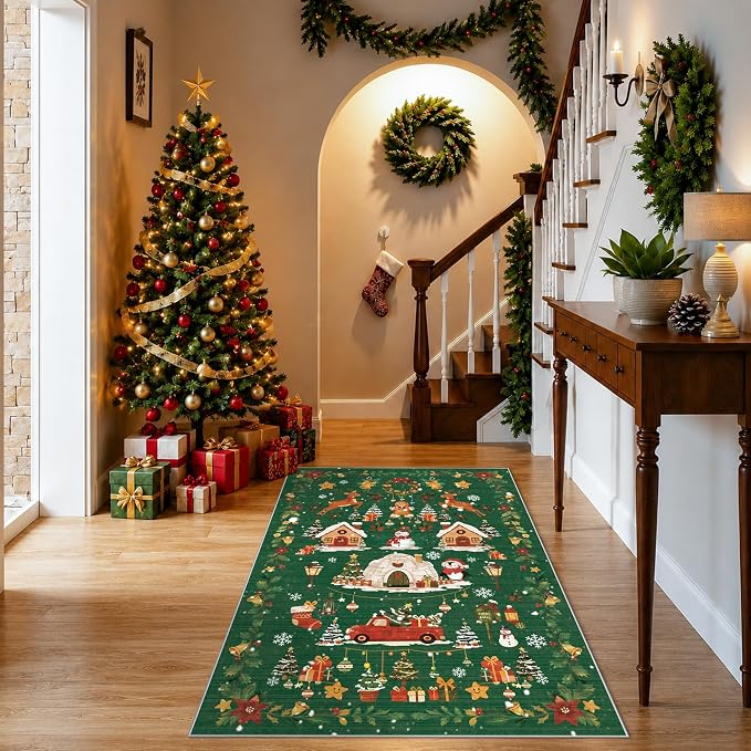 Christmas 3x4 Entryway Area Rugs: Winter Soft Rug - Image 9