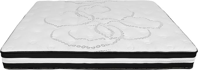 Flash Furniture Capri Comfortable Sleep 10 Inch CertiPUR-US Certified Hybrid Pocket Spring Mattress, King Mattress in a Box, White