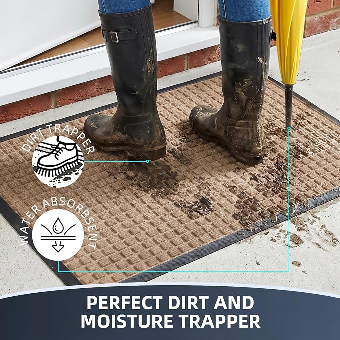Front Door Mat Outside Entrance, Heavy Duty Waterproof Doormat | 29.5"x17" - Image 2