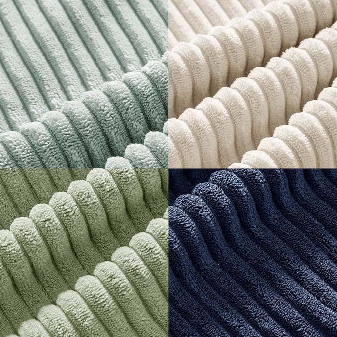 MIULEE Soft Corduroy Decorative Throw Pillow Covers Muted Teal 18x18 | Set of 4 - Image 5