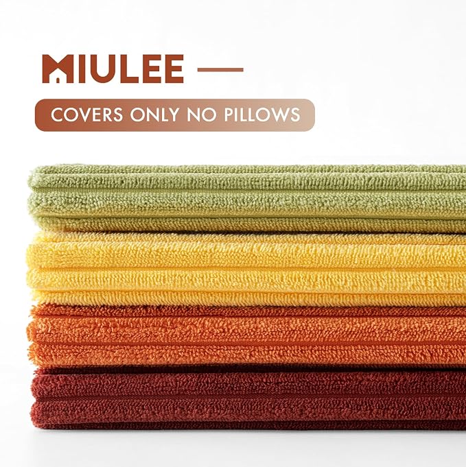 MIULEE Fall Decorative Throw Pillow Covers Yellow Orange Rust 20x20 | Set of 4 - Image 7
