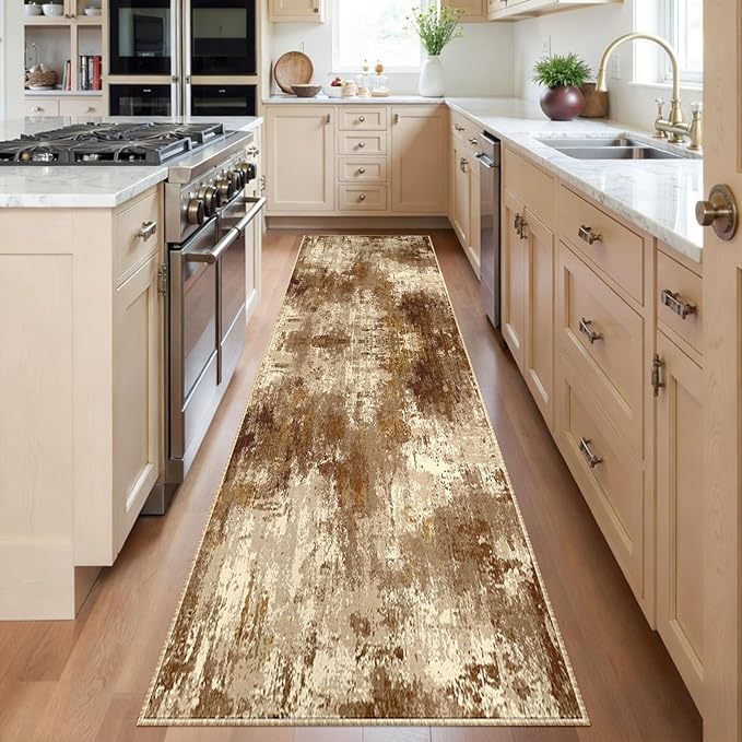 RELEANY Washable Runner 2'x6' Abstract Area Rug by RELEANY
