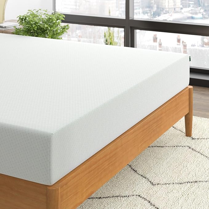 ZINUS 8 Inch Green Tea Memory Foam Mattress, King, Fiberglass Free, Patented Custom Contour Support, Sturdy Base Foam, CertiPUR-US Certified, Mattress in A Box, White