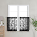 Furman Black Sheer Curtains Tiers 24 Inch Length 2 Panels Set, Airy Lightweight by OWENIE