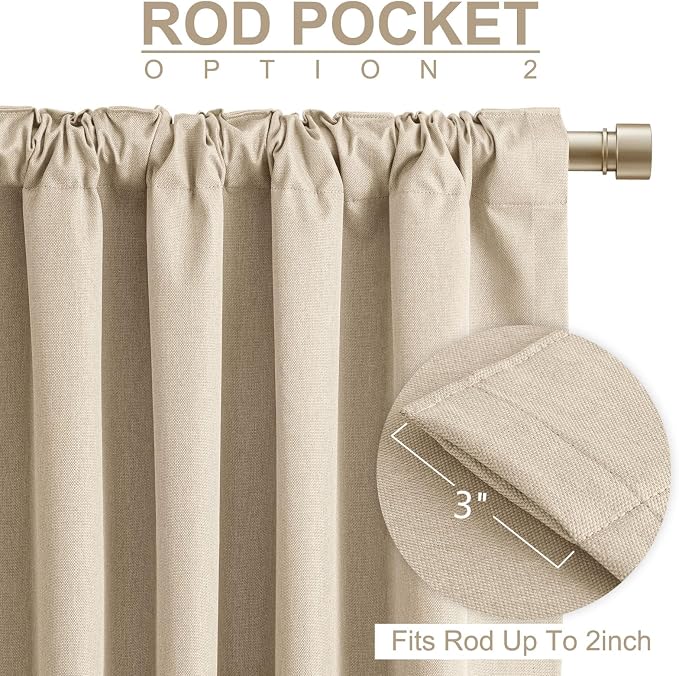 Faux Linen Total Blackout Curtains - Image 4
