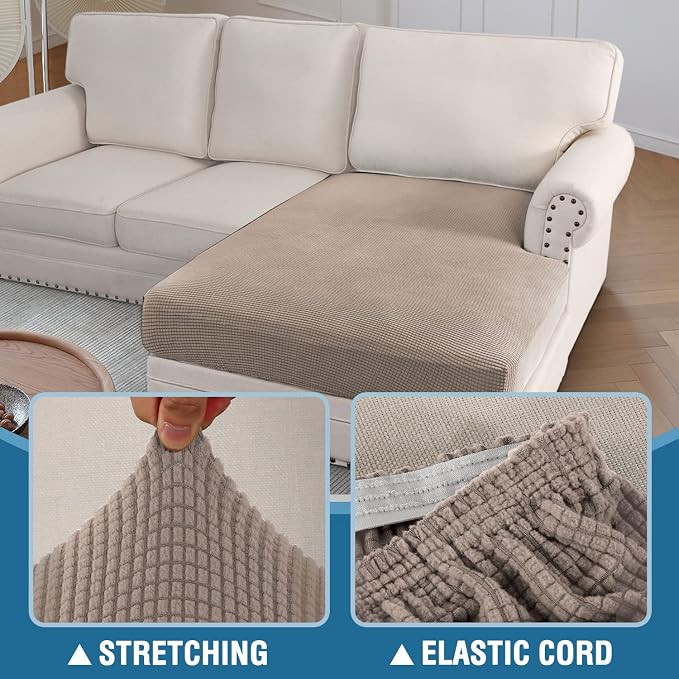 H.VERSAILTEX Sectional Couch Covers 1 Piece Chaise Slipcover L Shape Separate - Image 6
