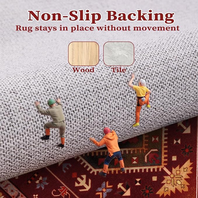 SERISSA 3x5 Washable Non Slip Boho Area Rug - Image 5