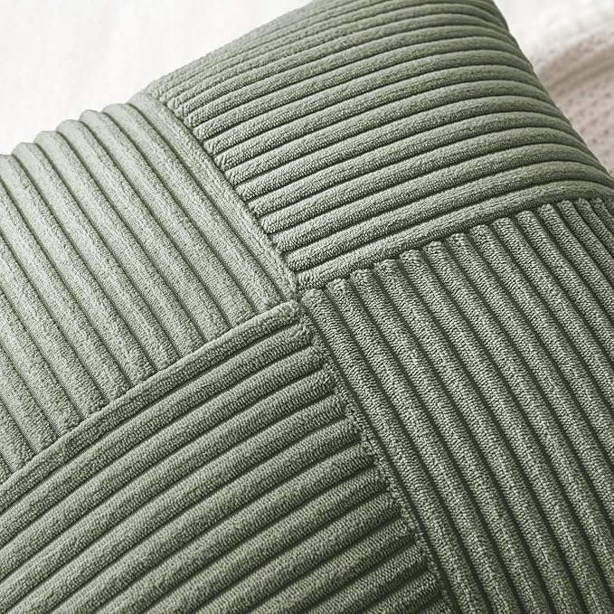 MIULEE Light Olive Green Decorative Throw Pillow Covers - Image 2