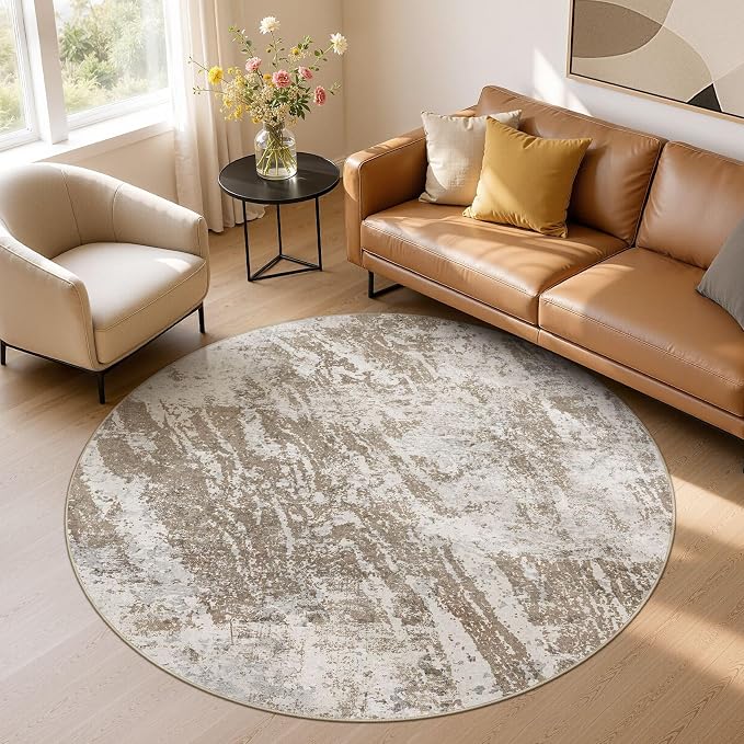DMOYEST 6ft Round Washable Area Rug by DMOYEST