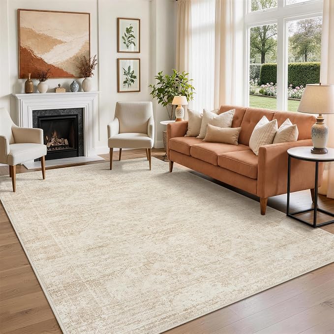Aelenmu 6x9 Area Rugs for Living Room Washable Bedroom Dining Room Beige | - Image 3