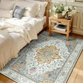 RELEANY Washable Area Rug, Water Repellent, Pet Friendly, Vintage Floral Boho by RELEANY