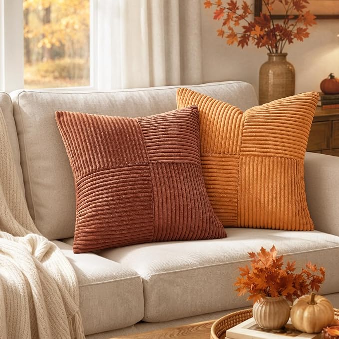 MIULEE Fall Rust Decorative Lumbar Throw Pillow Covers 14x22 Inch 2 Pack | Boho - Image 3