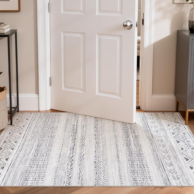 cotiled Washable 3x5 Entryway Rugs: Boho Moroccan Soft Small Rug | Solve Modern - Image 5