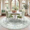 RELEANY Washable Area Rug, Round 7ft, Water Repellent, Pet Friendly, Vintage by RELEANY