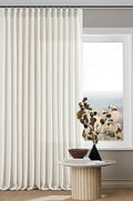 98 Inch Long Curtains Pinch Pleat Linen Curtains 2 Panels Natural | Light by Twodrapes