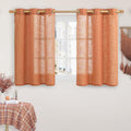 Burnt Orange Linen Curtains 40 Inches Long by LAMIT