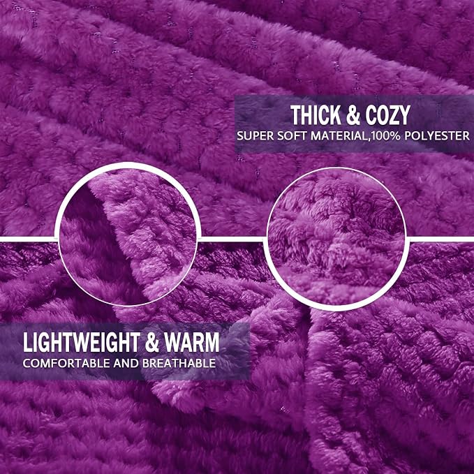 Exclusivo Mezcla Large Waffle Fleece Throw Blanket - Image 5