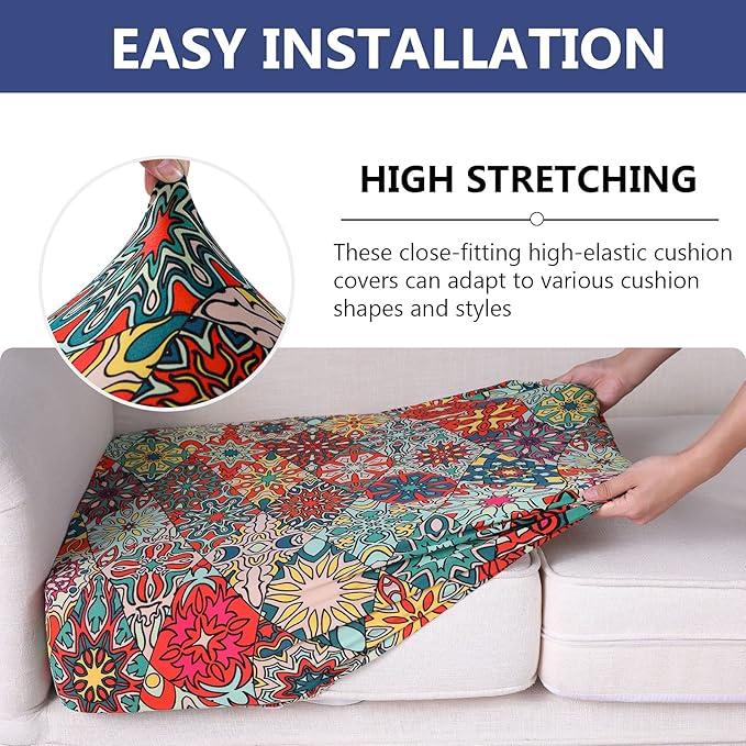 Printed Couch Cushion Covers, Sofa Covers Washable - Image 4
