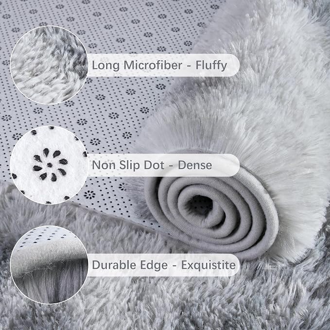 Chicrug Soft Runner Rugs for Bedroom Living Room Plush Fluffy Rug 2x8 | Shag - Image 6