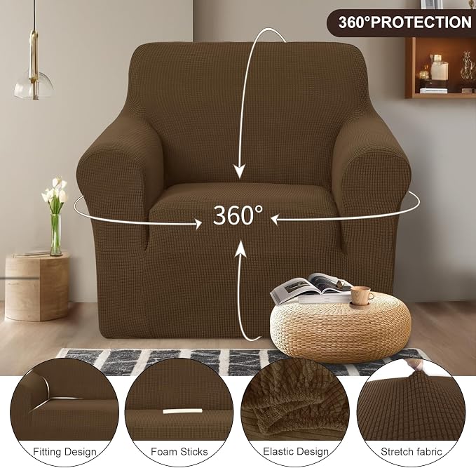 U-NICE HOME Stretch Recliner Chair Cover Armchair Slipcover, 1-Piece Chair cover - Image 3