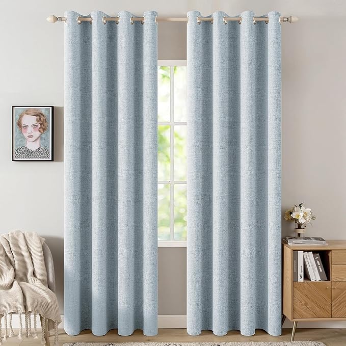 MIULEE 100% Blackout Linen Curtains by MIULEE