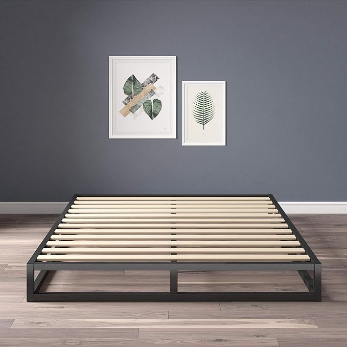 ZINUS Joseph Metal Platforma Bed Frame, Mattress Foundation, Wood Slat Support, No Box Spring Needed, Sturdy Steel Structure, Full, Black
