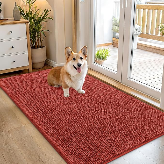 OLANLY Dog Door Mat for Muddy Paws 54x32, Super Absorbent Chenille Mud Mat | by OLANLY