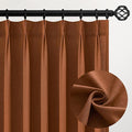 Topfinel Pinch Pleated Curtains 90 Inches Long 2 Panels Set, Rust Colored Semi by Topfinel