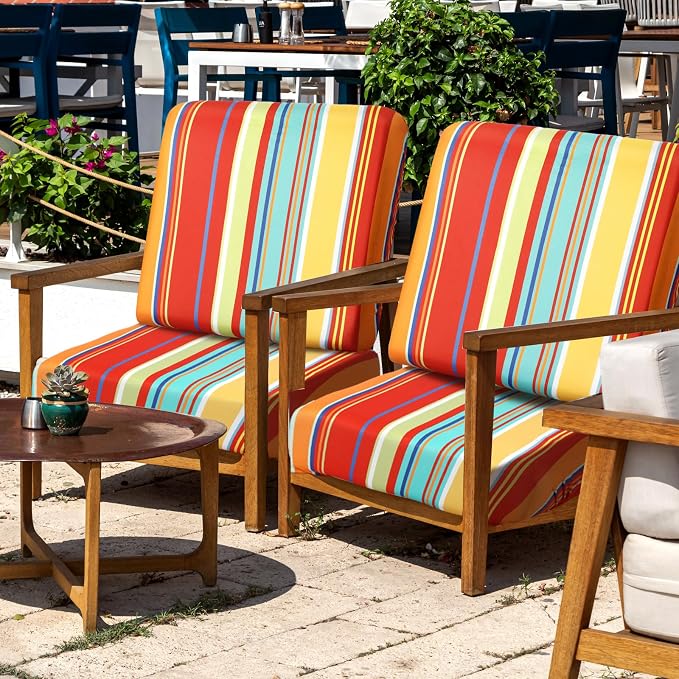 Geyoga 8 Pcs Patio Stretch Sofa Cushion Covers Outdoor Cushion Covers - Image 2