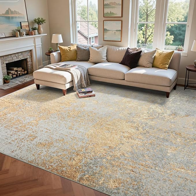 5x7 Ft Area Rugs for Living Room, Soft Non-Slip Washable Rugs Modern Abstract - Image 3