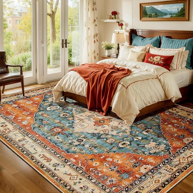 SERISSA 5x8 Washable Non Slip Boho Area Rug - Image 2