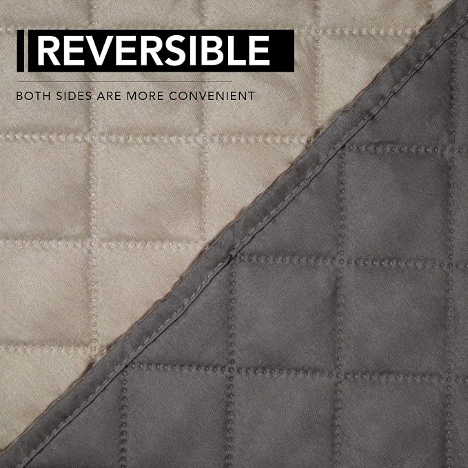 Easy-Going Reversible Couch Cover, Oversized Recliner, Darkgray/Beige | Machine - Image 5
