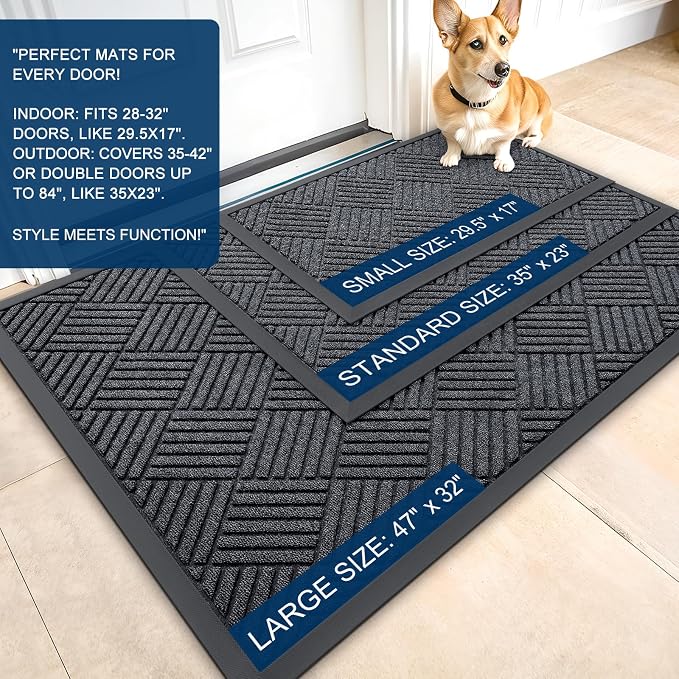 OLANLY Front Door Mat Outside Entrance 35x23, Waterproof Heavy-Duty Doormat | - Image 2