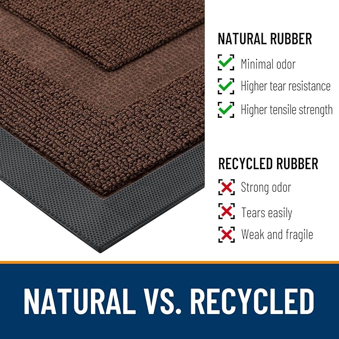 OLANLY Half Circle Front Door Mat Outside 29.5x17 All-Season Rubber Doormat | - Image 4