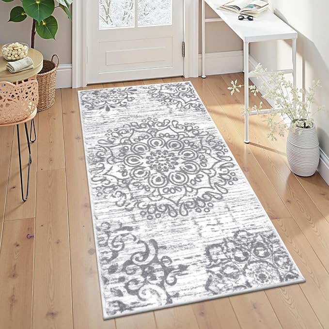 HEBE Hallway Runner Rug 2'x4', Washable Non Slip Kitchen Rug Runner | Soft Boho by HEBE