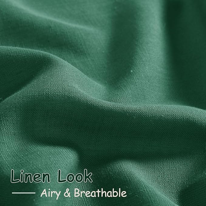 Dark Green Linen Curtains 72 Inch Length - Image 5