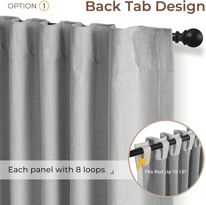INOVADAY 100% Blackout Linen Curtains - Image 3