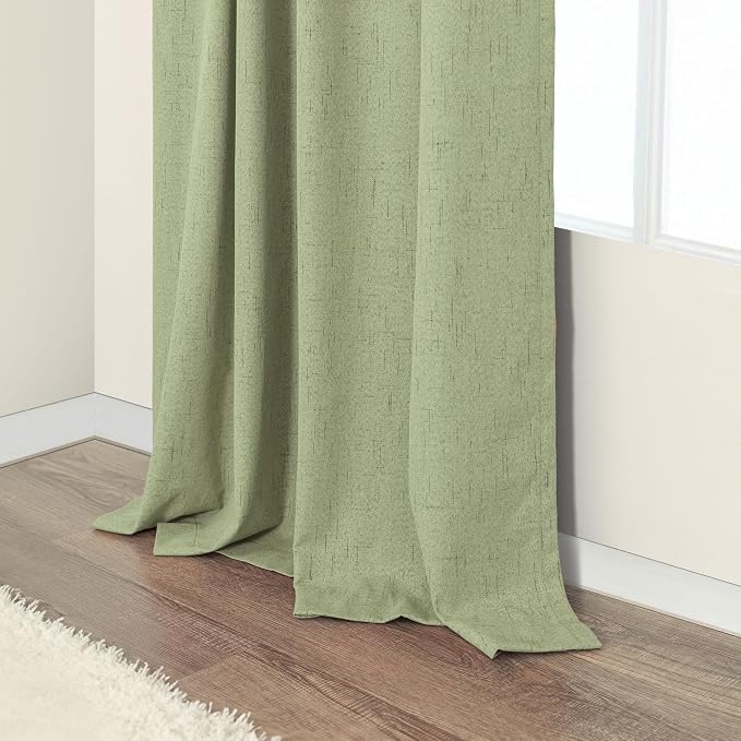 Light Sage Blackout Curtains for Bedroom Aesthetic 54 Inch Long 2 Panel Thermal - Image 8