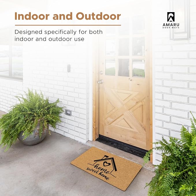 Coir Welcome Mat, Home Sweet, 17 x 29 in | 100% Natural Coir, Anti-Shedding - Image 4