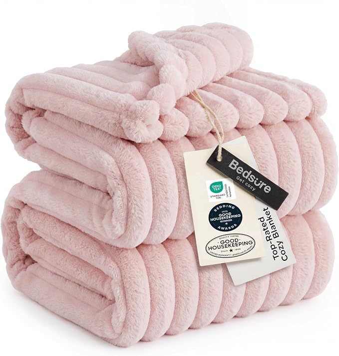 Bedsure Soft Cal Size Blanket for Bed Crystal Pink 102"x96" | Birthday Gifts by Unknown