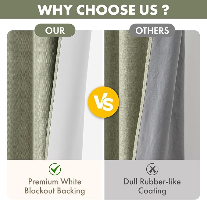 MIULEE 100% Blackout Linen Curtains - Image 4