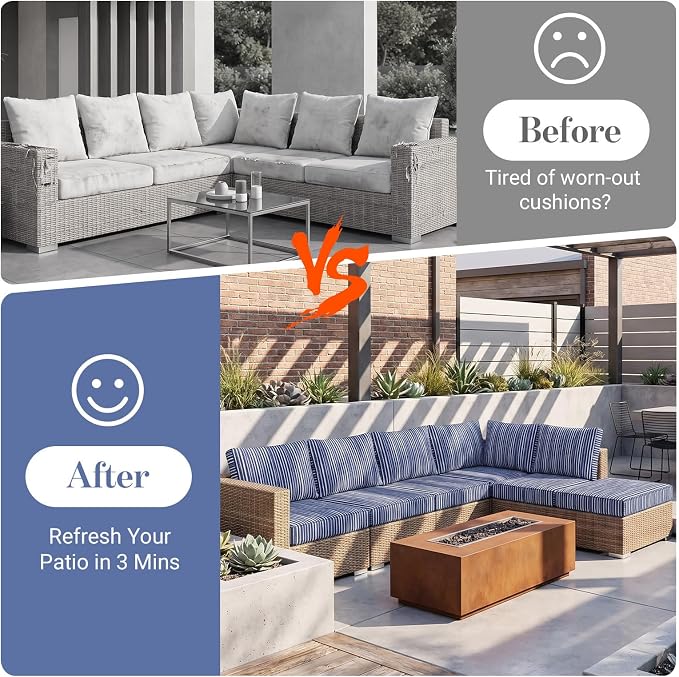 12Pcs Patio Cushion Covers Stretch Outdoor Furniture Protector Slipcovers | - Image 5