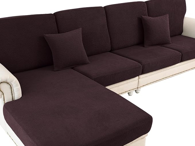 LA MEACK Couch Cushion Cover Loveseat Cover or 2 Seat Sofa Cover Washable by LA+MEACK