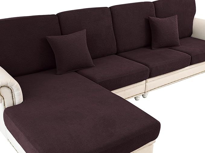 LA MEACK Couch Cushion Cover Seat Cushion Cover Stretch Armchair Cover Separate by LA+MEACK