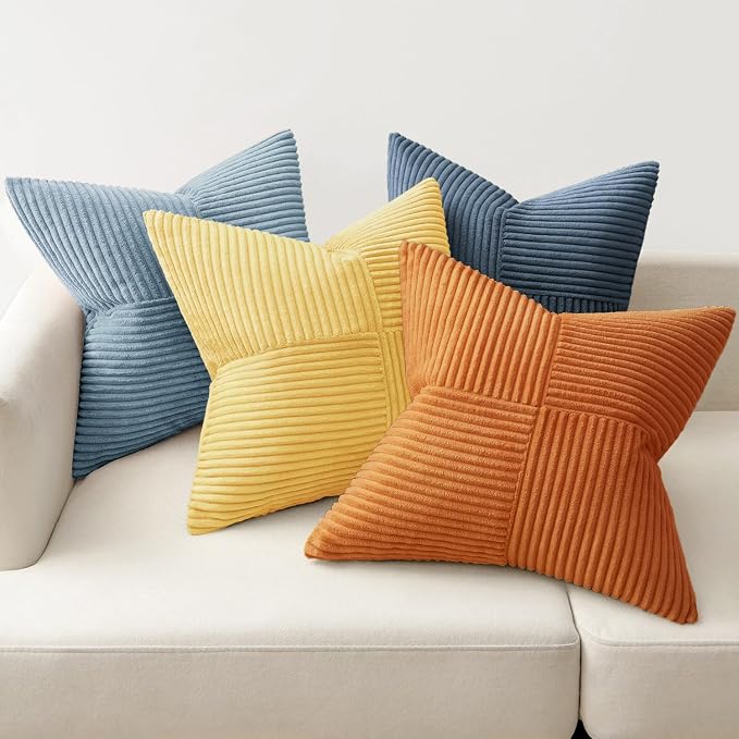 MIULEE Summer Yellow Blue Decorative Throw Pillow Covers 18x18 Inch Set of 4 - Image 8