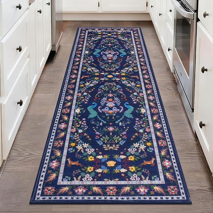 HEBE Hallway Runner Rug 2'x6', Washable Non Slip Kitchen Rug Runner | Soft Boho by HEBE