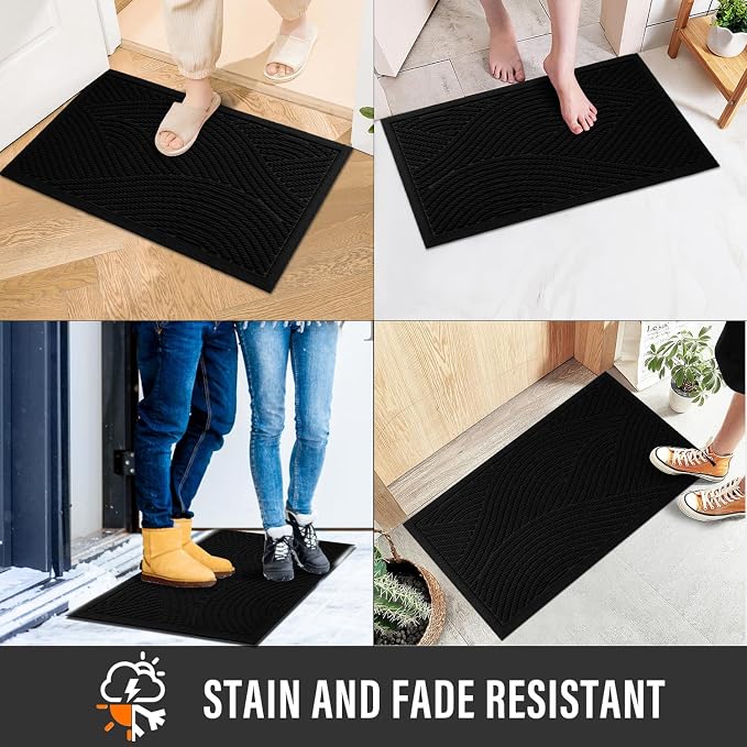 Sturdy Front Door Mat, Absorbent Muddy Dirt Resist Welcome Door Mats Outdoor - Image 4